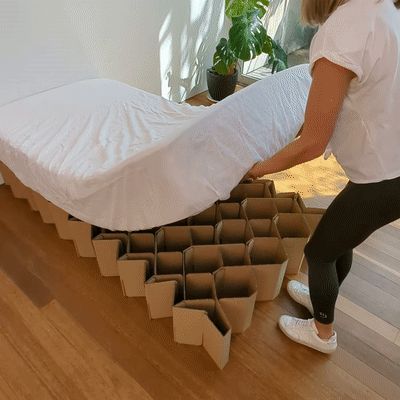 Foldable top cardboard bed